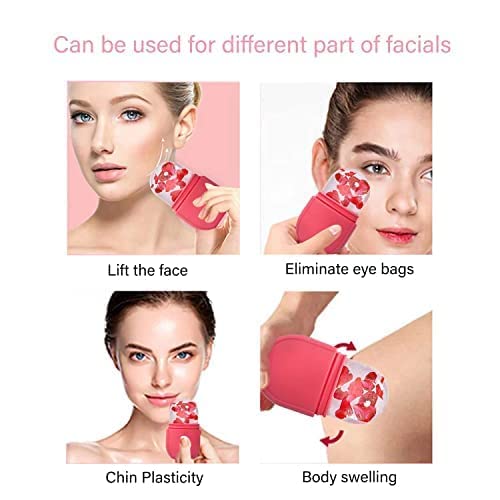 Royal Enterprise Ice Face Roller - Leak-Proof Silicone Facial Massager for Puffiness & Dark Circles | Reusable Pink Ice Cube Mold for Face & Eye Care | Skin Tightening & Cooling Beauty Tool for Morning Routine & Post-Workout Recovery