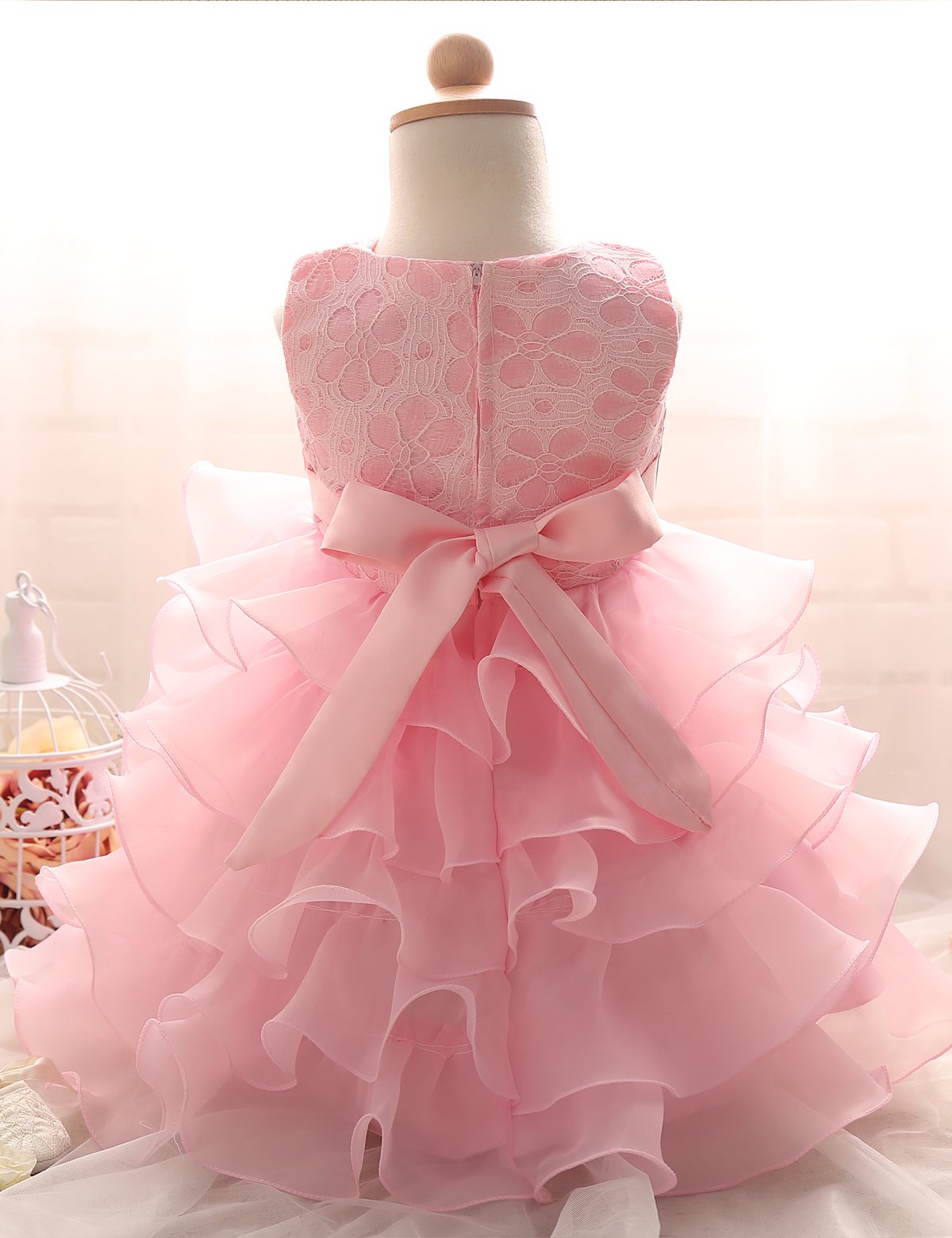 NNJXD Girls' Ruffled Lace Party Dress for Weddings & Special Occasions - Perfect for Birthday Parties, Pageants, and Formal Events