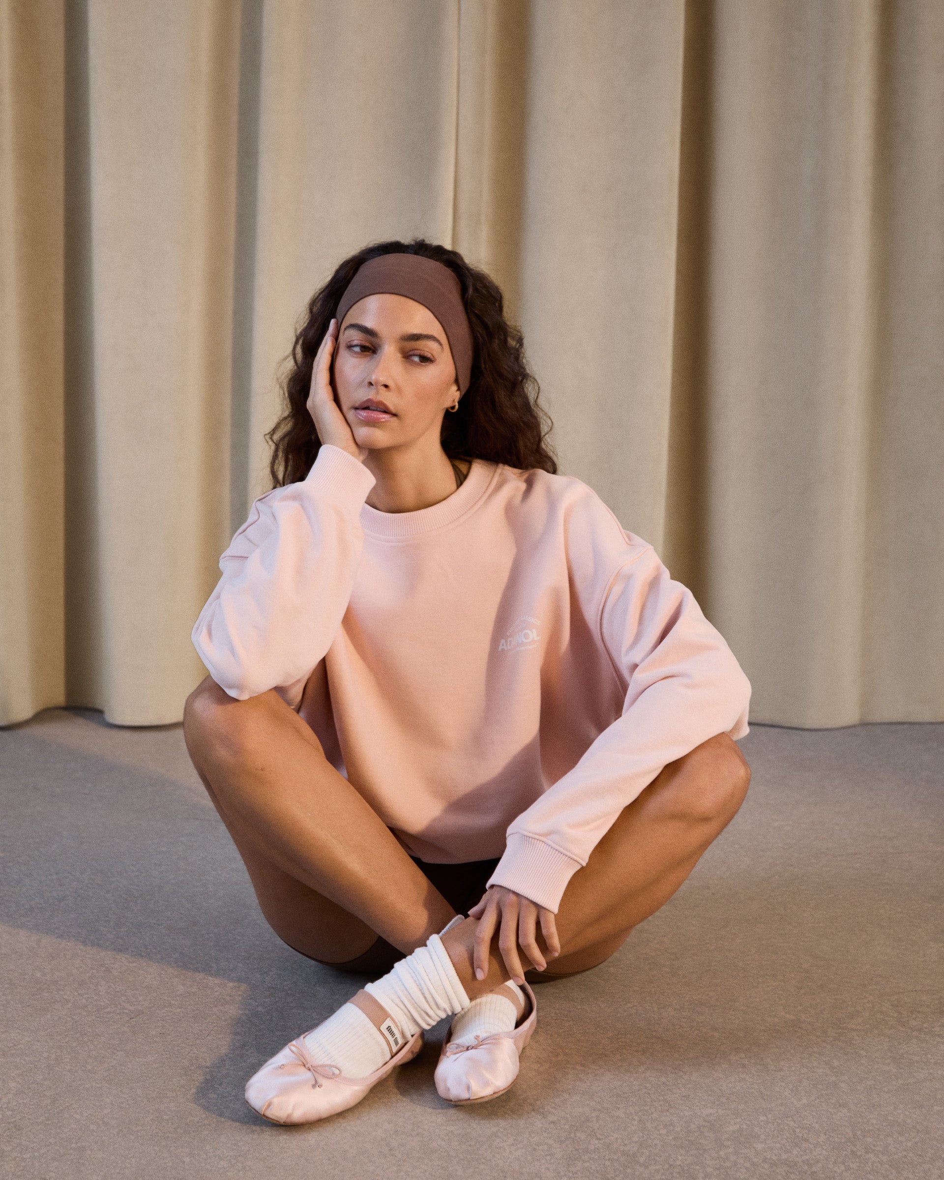 Classic Oversized Sweatshirt for Women - Soft Blush Pink & Marshmallow White Pullover | Cozy Loungewear, Casual Streetwear & Winter Layering Essential