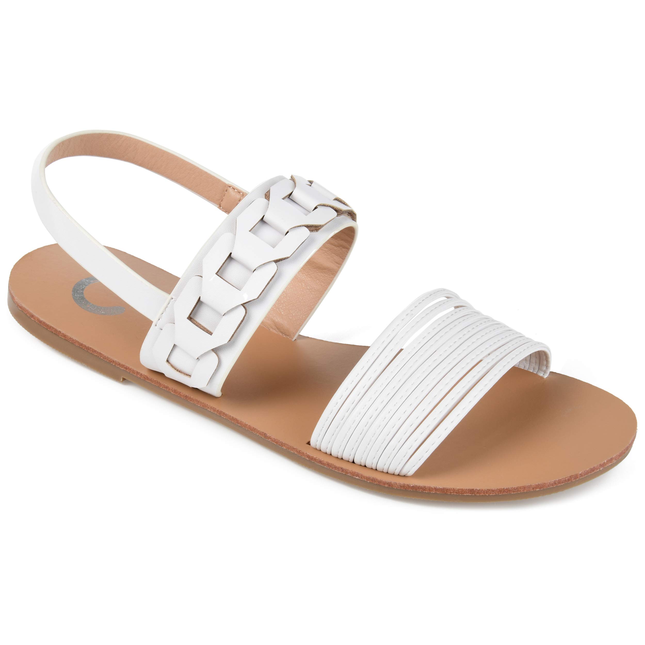 Journee Collection Women's Comfortable Flat Sandals - Casual Summer Beach Shoes for Walking, Travel & Outdoor Activities