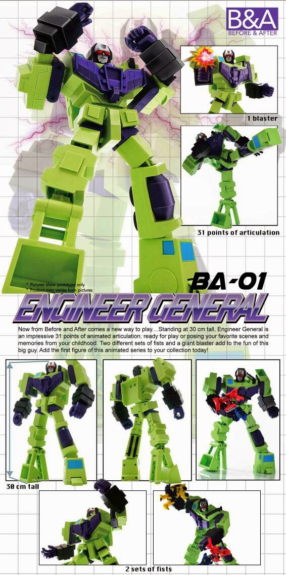 Transformers BA 01 Decepticon G1 Engineer General Devastator Action Figure - Collectible G1 Replica for Fans & Display - Perfect for Toy Collections, Gifts, and Nostalgic Decor