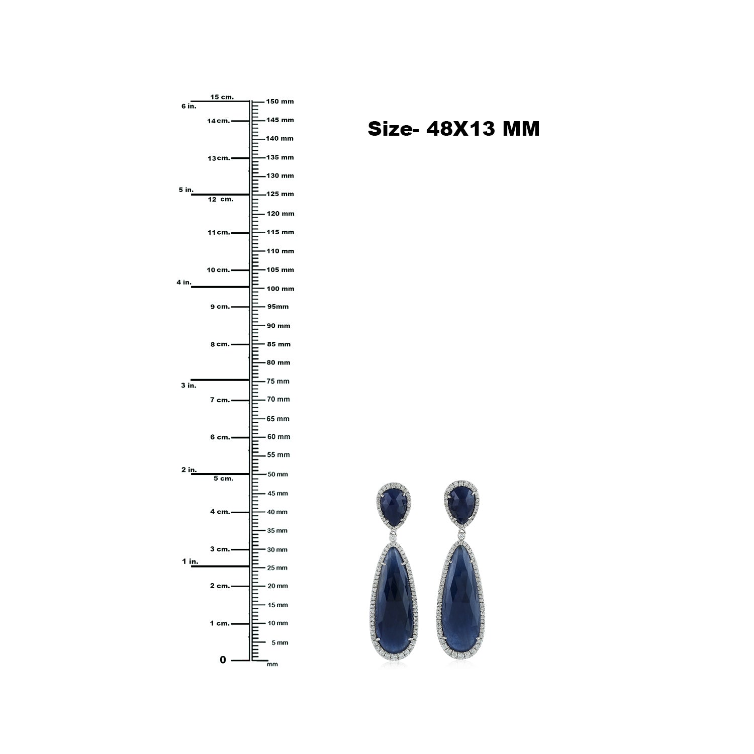 18K White Gold Blue Sapphire and Diamond Dangle Earrings for Women - Elegant Gemstone Jewelry Gift for Her, Perfect for Weddings, Parties & Special Occasions