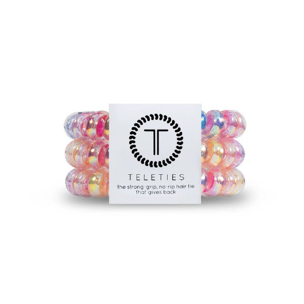 Teleties Large Hair Ties - 3 Pack Set | No Damage Hair Elastics for Thick Hair | Perfect for Workouts, Yoga & Everyday Styling