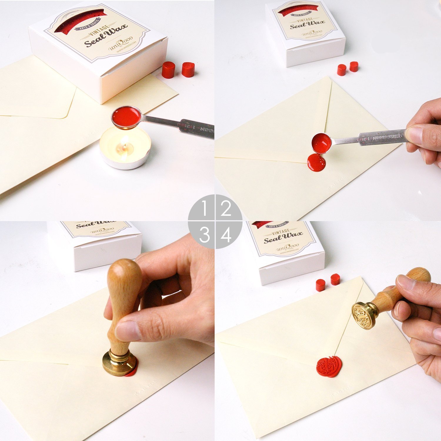UNIQOOO Cherry Blossom Wax Seal Stamp Kit - Elegant Sakura Design for Wedding Invitations, Greeting Cards, Gift Wrapping, Scrapbooking & Vintage Letter Sealing | Perfect for DIY Crafts, Romantic Stationery & Special Occasions