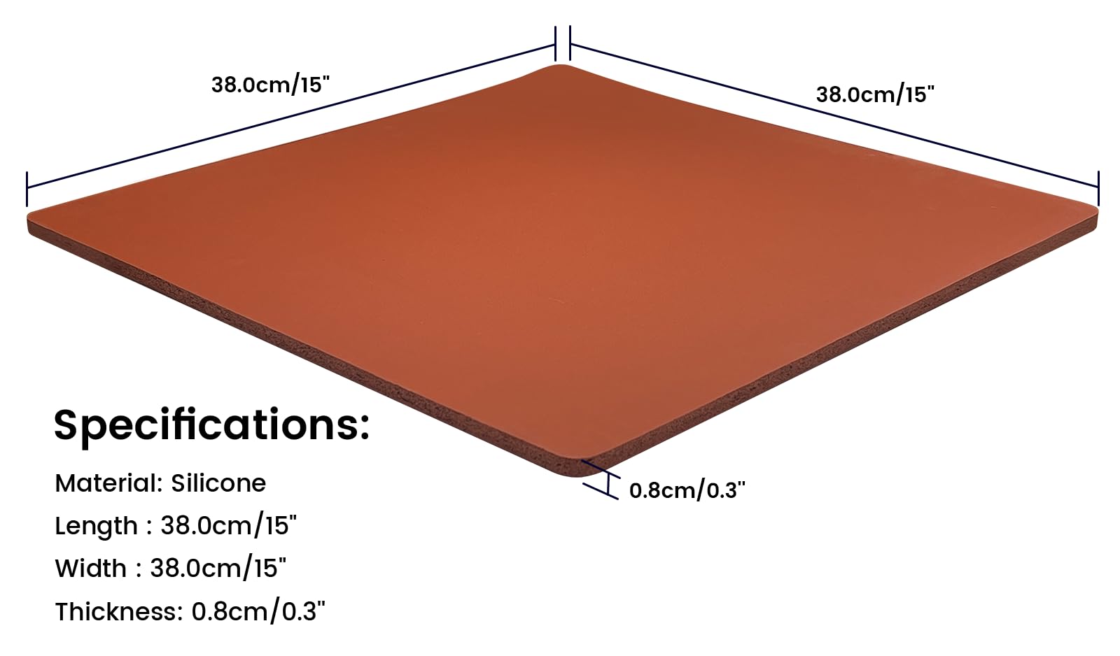 15 x 15 Inch Silicone Heat Press Mat Pad with T-Shirt Ruler Set - 0.3 Inch Thick Heat Press Machine Mat for Auto/Manual/Semi-Auto Transfer Press - Durable Replacement Pad for T-Shirt Printing, Sublimation & DIY Crafts