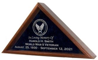 Veterans Flag Display Case & Military Medals Shadow Box - Handcrafted in USA | Wall Mounted Wooden Flag Case for Army, Navy, Marines, Air Force | Perfect for Home, Office, or Gift Presentation