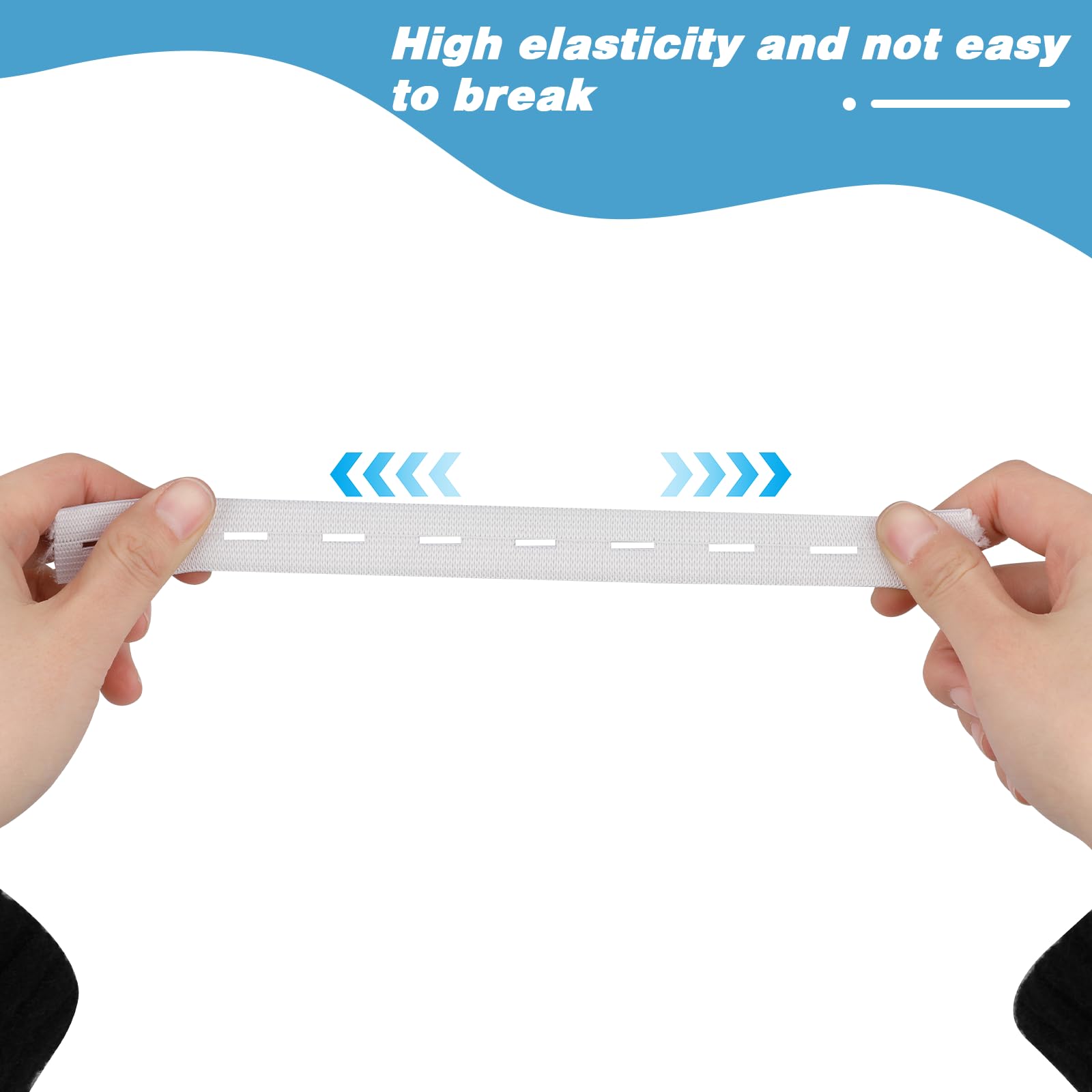 3/4 Inch High Elasticity Knit Elastic Band for Sewing - DIY Craft Supplies with 5PCS 18mm White Buttons & Buttonholes, Spool Pant Waist Tightener (5.5 Yards, White) - Perfect for Waistbands, Face Masks & DIY Clothing Accessories