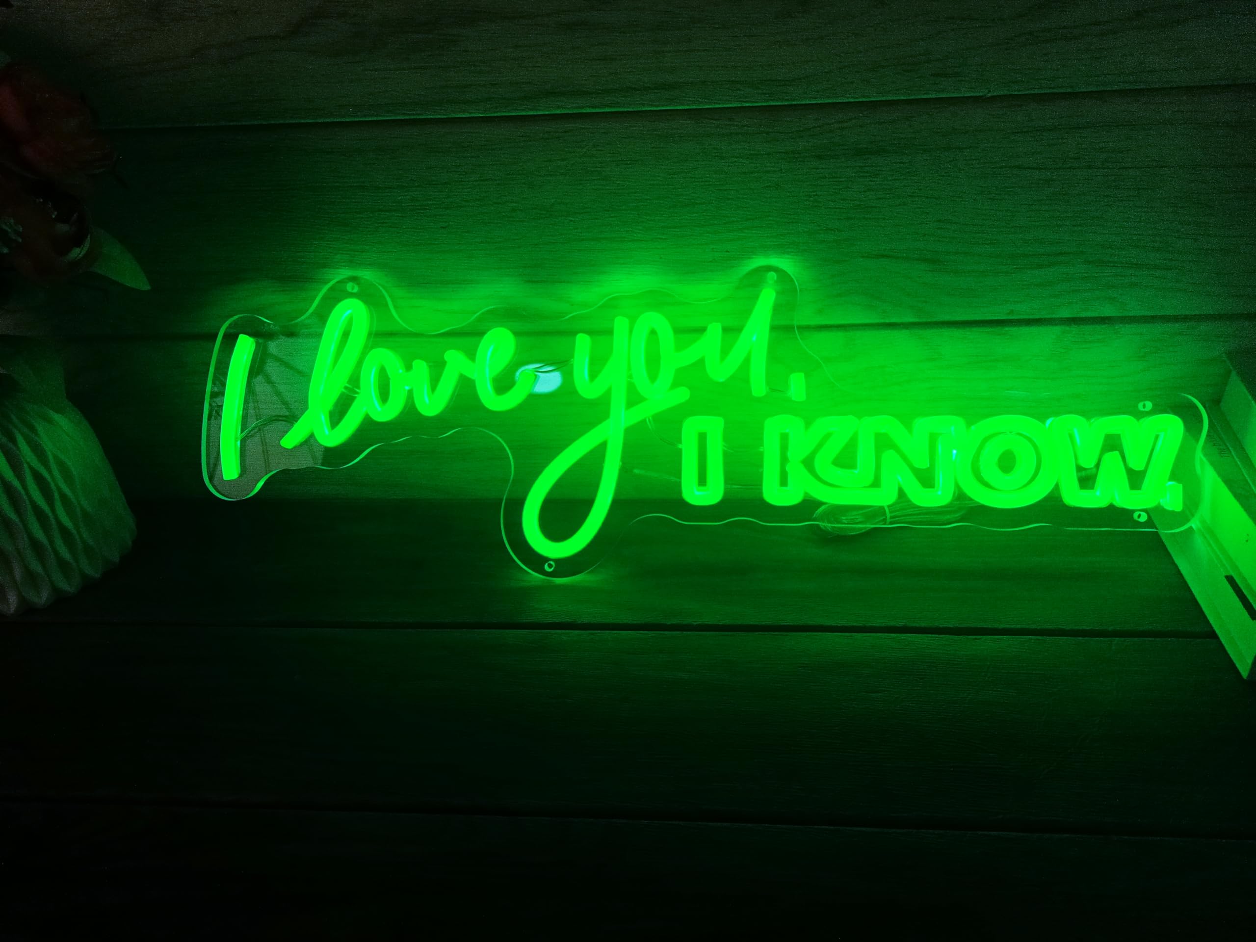 Custom 'I Love You I Know' LED Neon Sign - 12V Plug, Transparent Acrylic Light for Wedding, Birthday & Home Decor | Perfect for Bedroom, Bar, Cafe & Party Backdrop