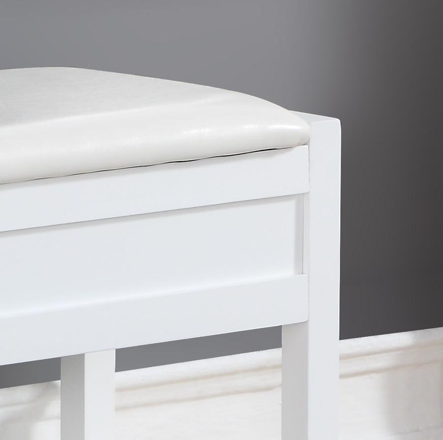 Roundhill Furniture Rouen Storage Bench with Shoe Organizer, Clean White - Perfect for Entryway, Bedroom & Mudroom Organization