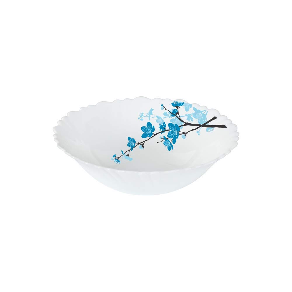 BOROSIL Larah Opalware Snacks Set - 5-Piece 180ml White Porcelain Dessert Bowls for Ice Cream, Salads, Snacks & Party Serving