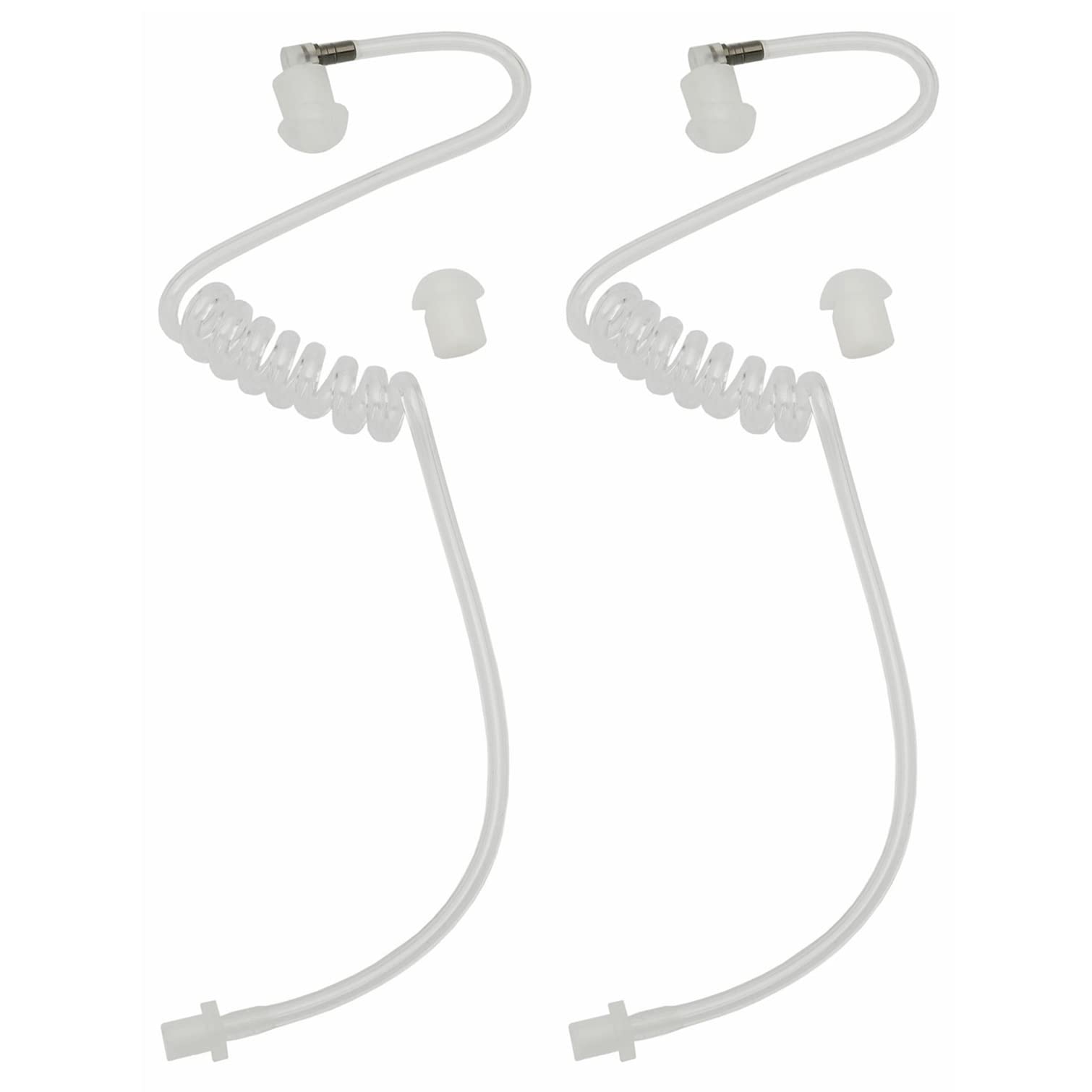 2-Pack Two Way Radio Replacement Covert Acoustic Air Coil Earpiece - Compatible with Motorola, Kenwood, Icom & Yaesu Radios - Discreet Communication for Security, Surveillance & Professional Use