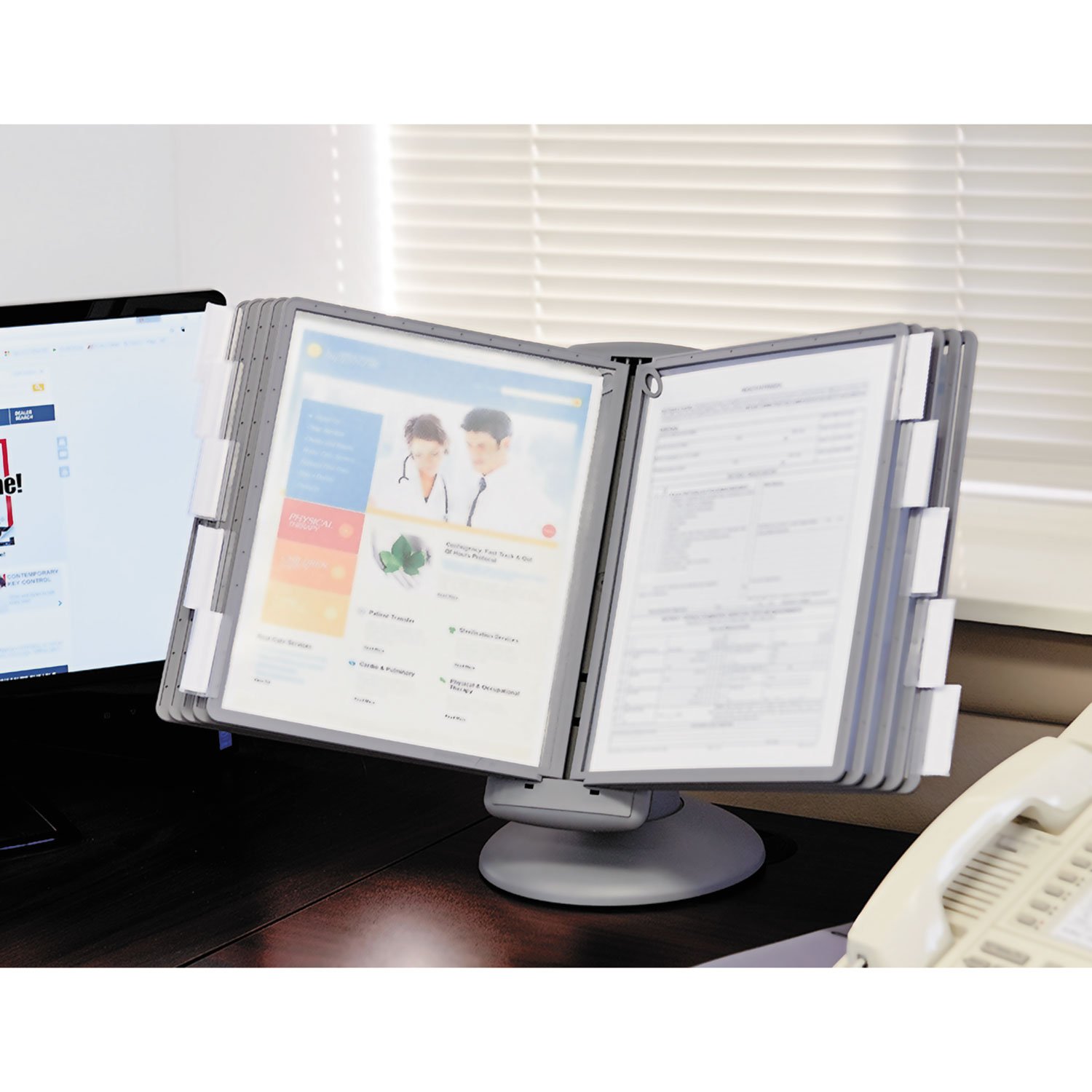 Durable 553937 Sherpa Motion Desk Reference System - 10 Panels for Office Organization | Perfect for Document Management & Workspace Efficiency