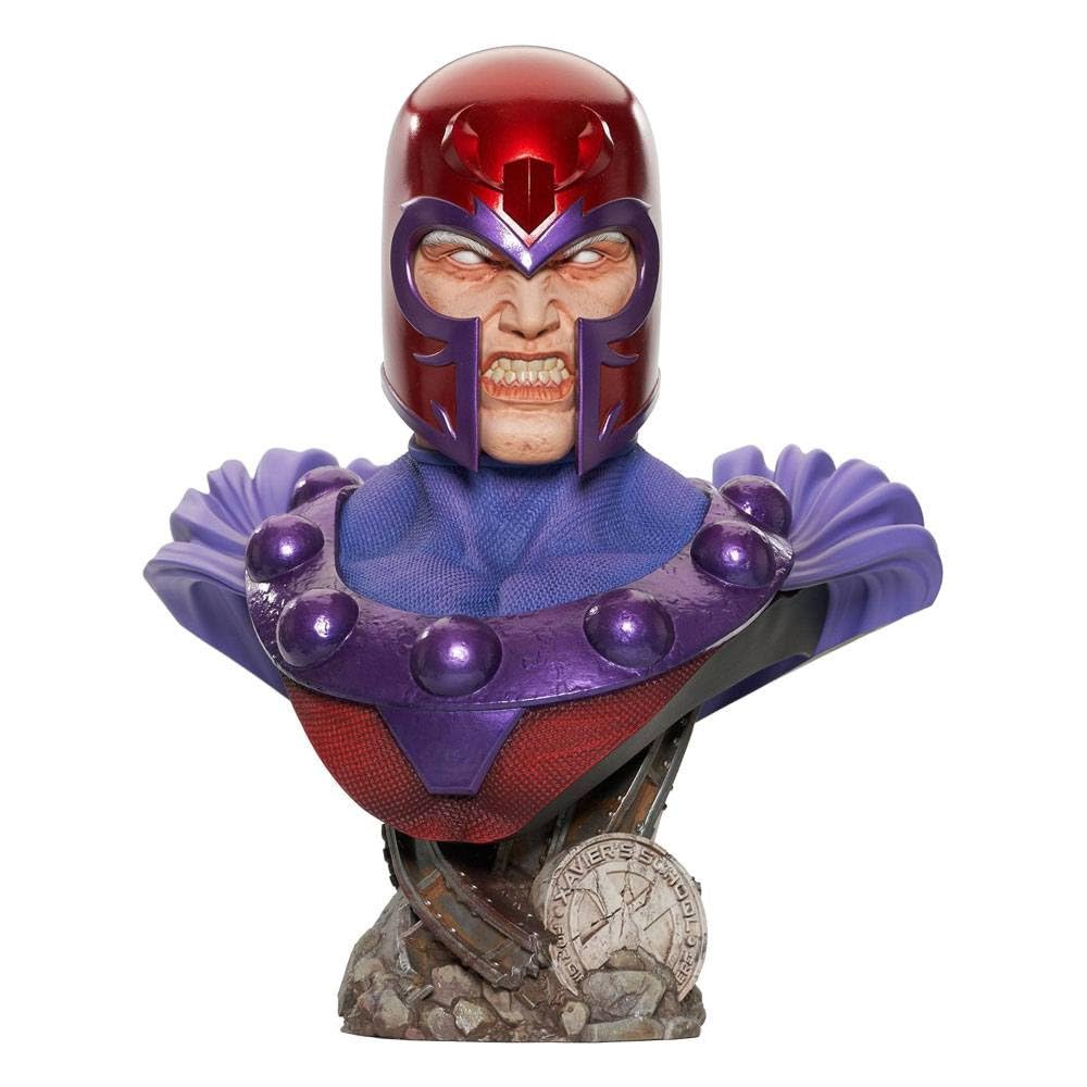 Diamond Select Toys Legends in 3D: Magneto 1:2 Scale Bust - Premium Collectible for Marvel Fans & Home Display