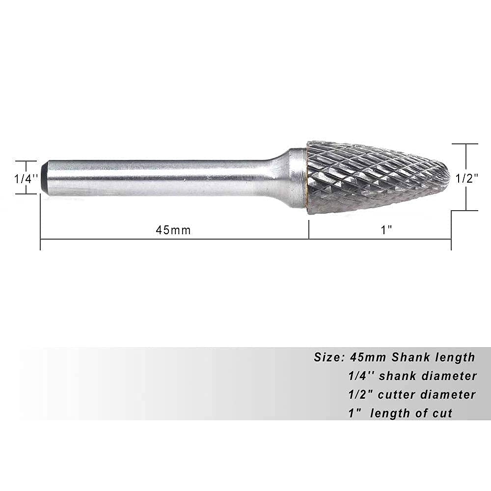 Premium Tungsten Carbide Rotary Burr Set - 3pc 1/4