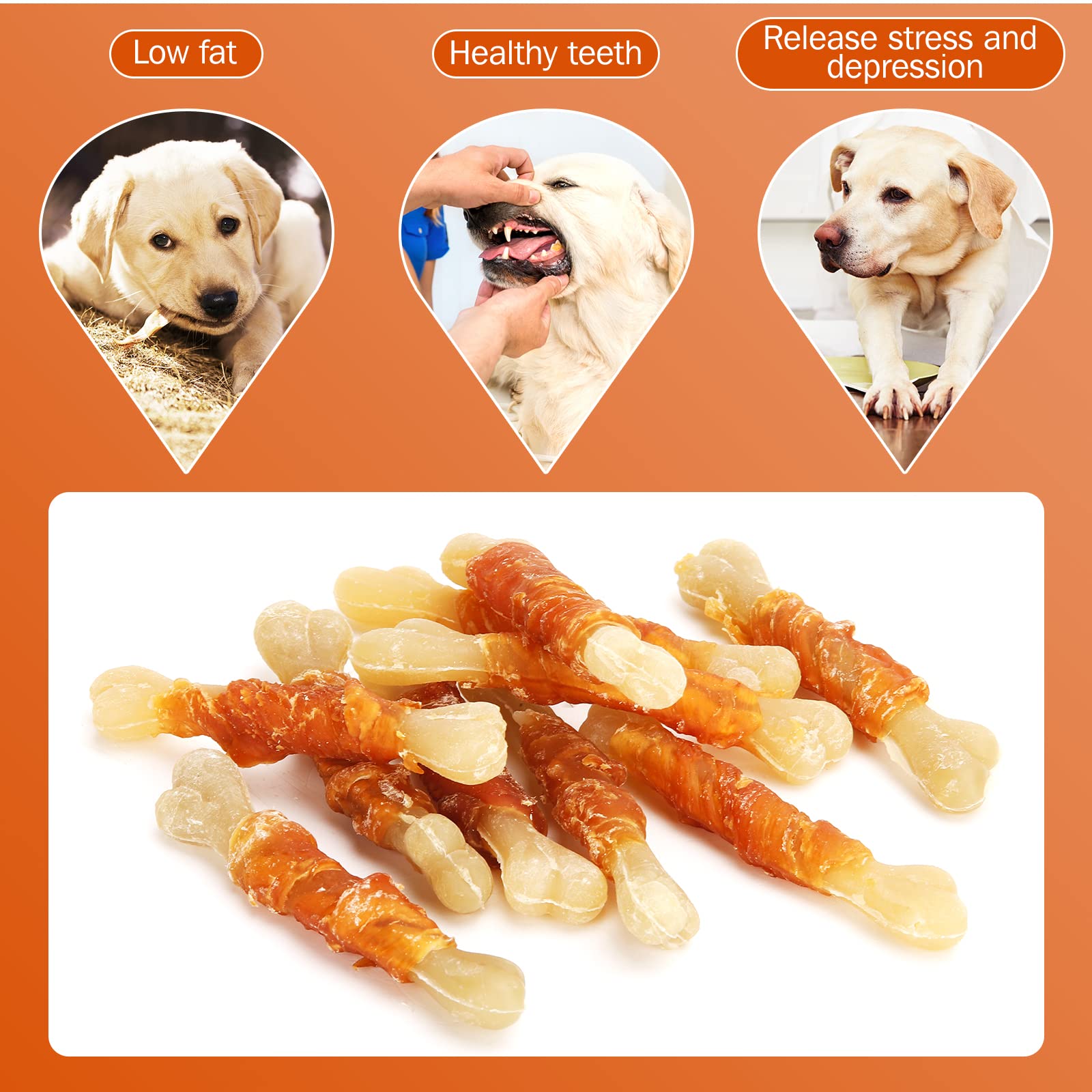 UrbanX HealthyBones Rawhide-Free Chicken Wrapped Sticks for Huskita & Large Mixed Breed Dogs – Soft Chewy Training Treats, 14 Count – Perfect for Reward-Based Training & Dental Health