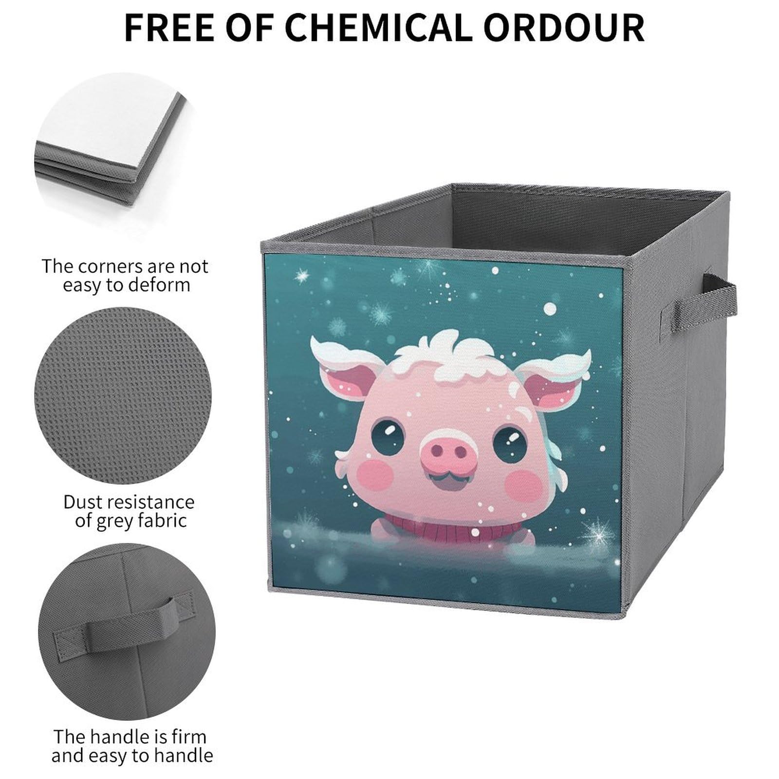 Collapsible Storage Bins with Handles - 6PCS Waterproof Cube Organizers for Home, Office & Toys