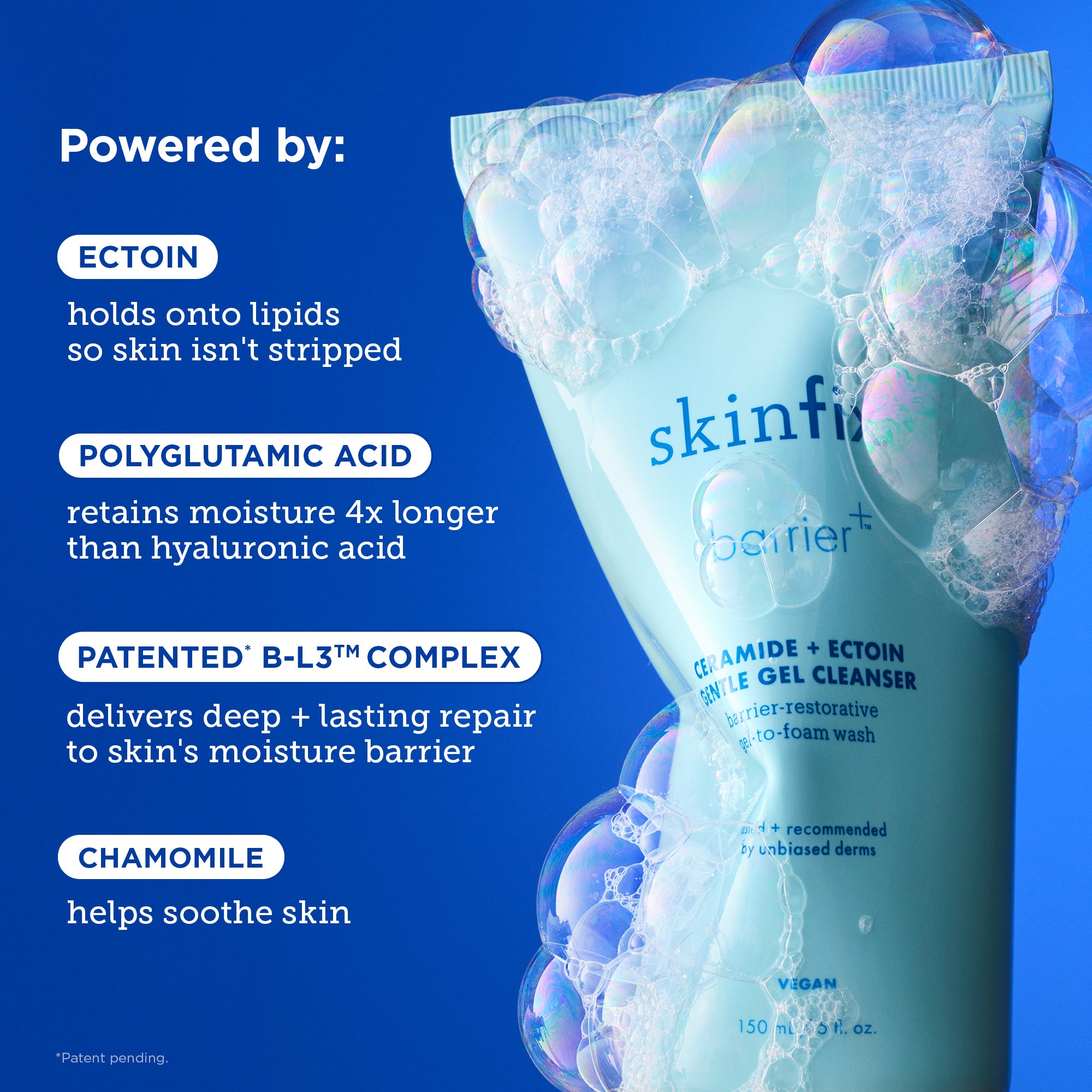 Barrier+ Ceramide & Ectoin Gentle Gel Cleanser - Hydrating Face Wash for Sensitive Skin | Daily Skincare Routine & Post-Workout Refresh