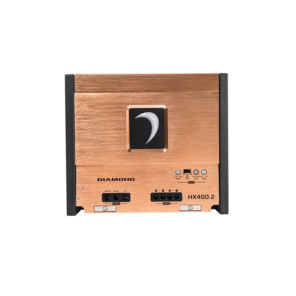 Refurbished Diamond Audio HX400.2 400W RMS 2-Channel Class D Car Amplifier - HEX Series Full Range Power for Car Audio System | Perfect for Upgrading Vehicle Sound System & Enhancing Music Experience While Driving