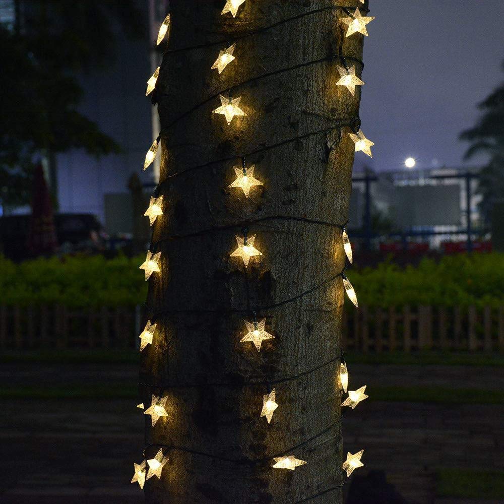 Solar Powered Fairy Lights - 23FT 50LED Waterproof Outdoor String Lights with 8 Lighting Modes for Garden, Patio, Lawn, Wedding, Christmas & Holiday Decorations (Warm White) | Perfect for Backyard Parties, Romantic Evenings & Festive Celebrations