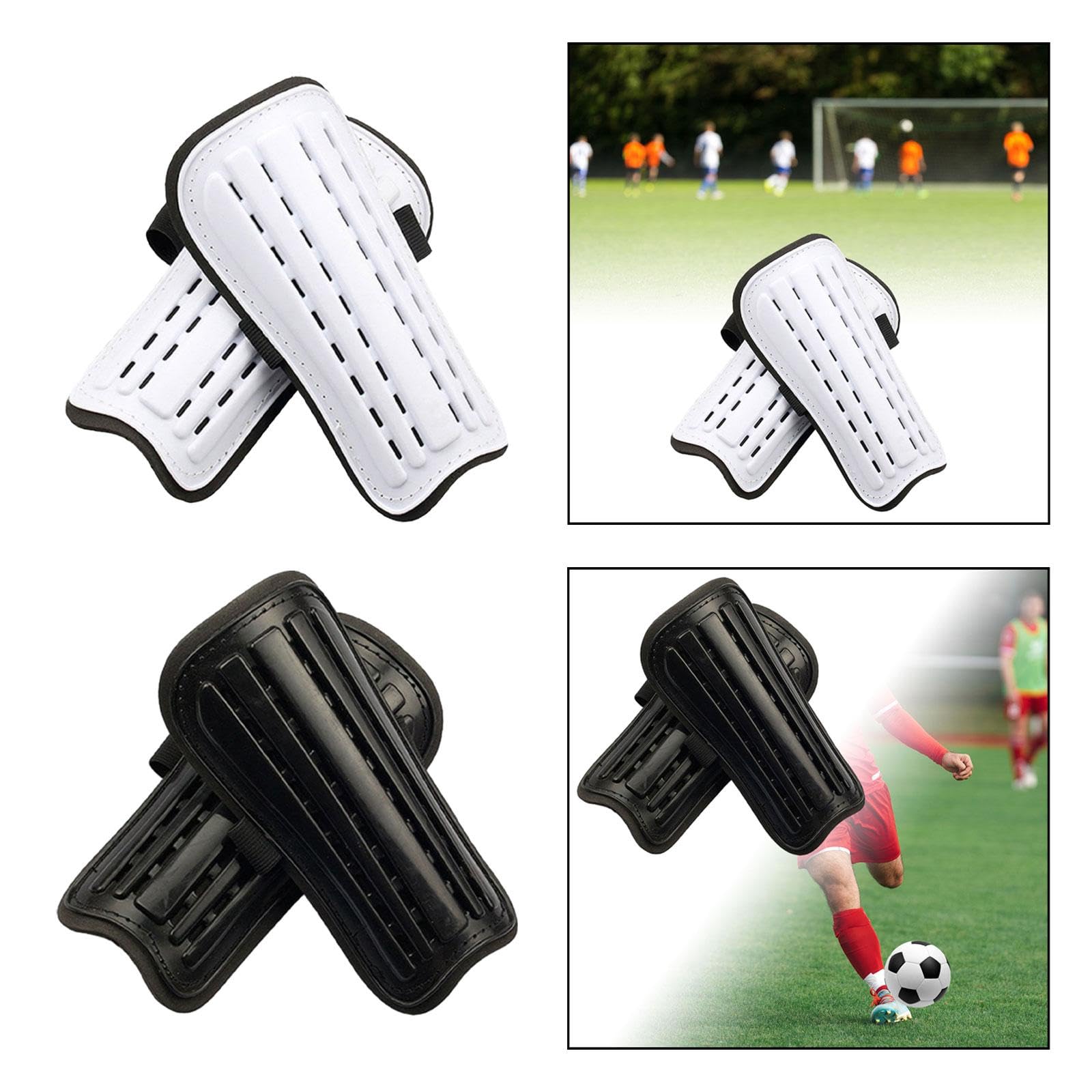 BNF® Adult Soccer Shin Guards - Lightweight & Comfortable Shin Pads for Men & Women - 2-Piece Set (White) - Perfect for Soccer Training, Matches & Youth Leagues