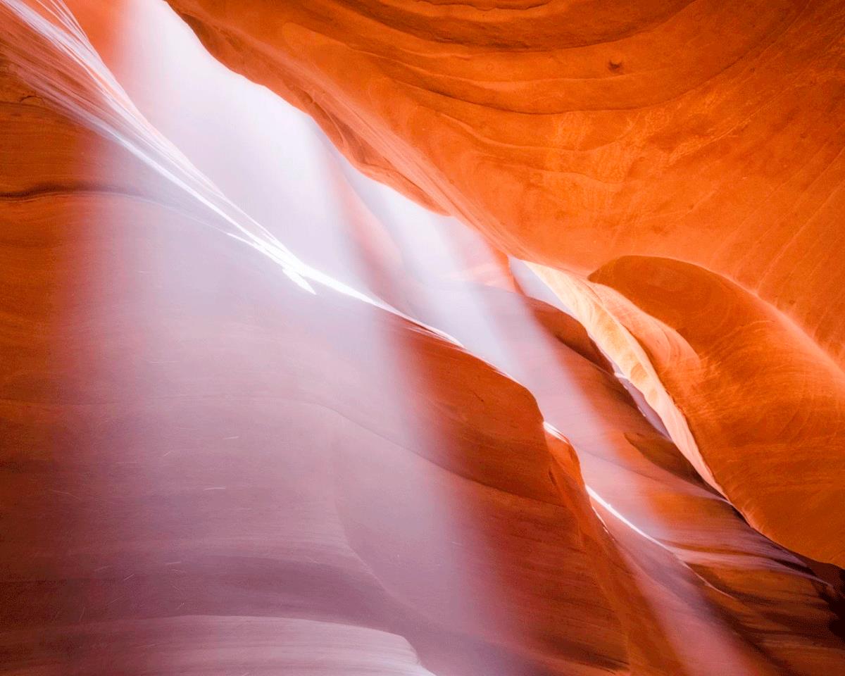 Stunning Antelope Canyon Light Shafts Photography - Natural Sunbeams in Slot Canyon - Perfect for Wall Art, Travel Inspiration & Desert Landscape Decor