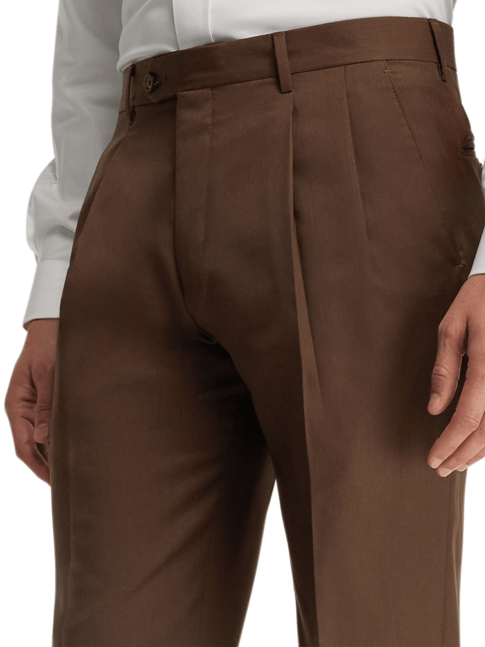 Premium Wool Gabardine Dress Pants for Men - Classic Brown Office Trousers | Comfortable Business Attire for Work, Meetings & Formal Occasions