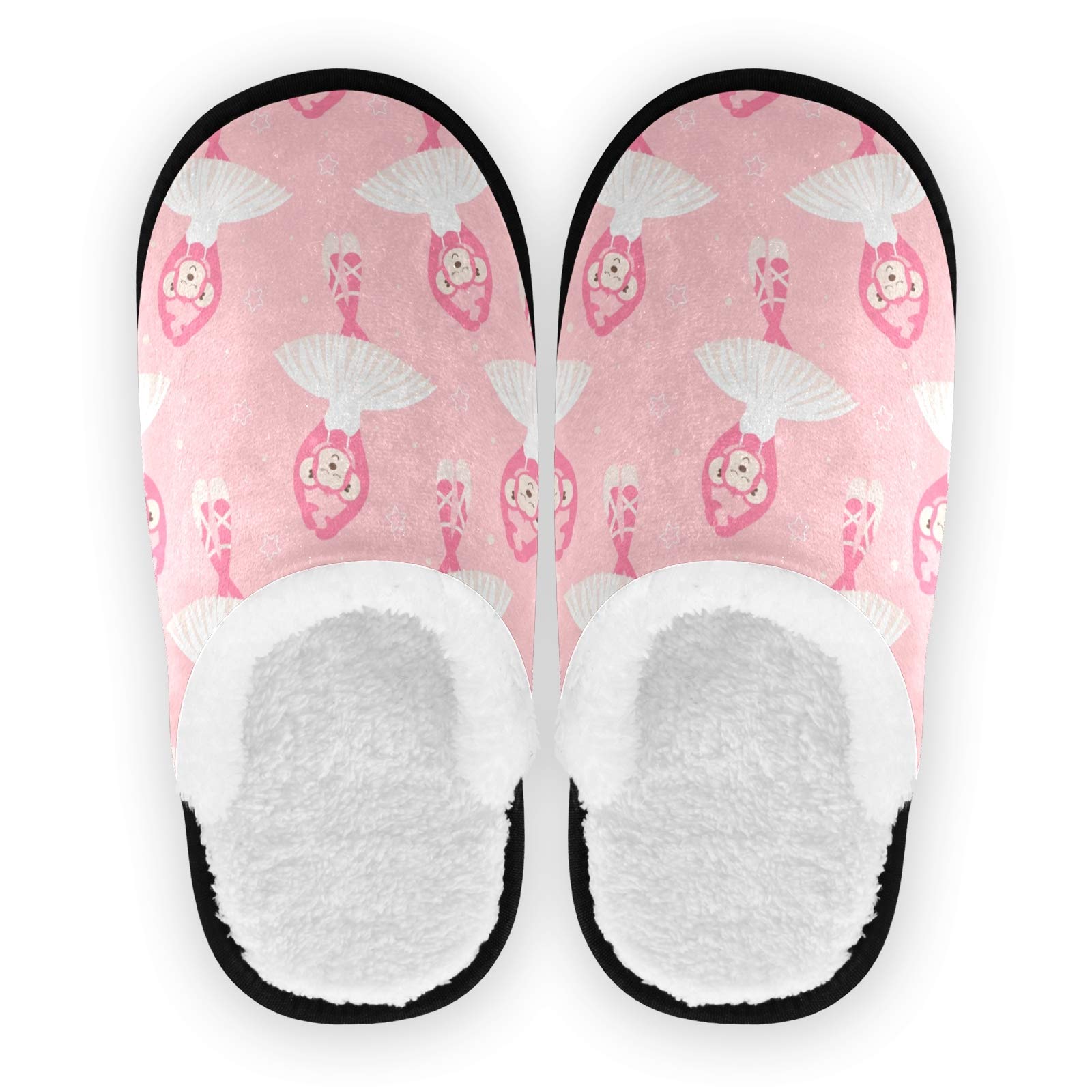 Pink Monkey Ballerina Dance Spa Slippers for Women & Men - Non-Slip Warm House Slippers for Home, Travel, Spa & Hotel Use - Cozy Indoor/Outdoor Comfort for Relaxation & Lounging