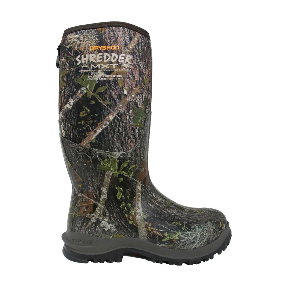 DRYSHOD Men's Shredder MXT High Camo Waterproof Hunting Boots - Lightweight Insulated Rubber Boots for Outdoor, Hiking, and Work Use