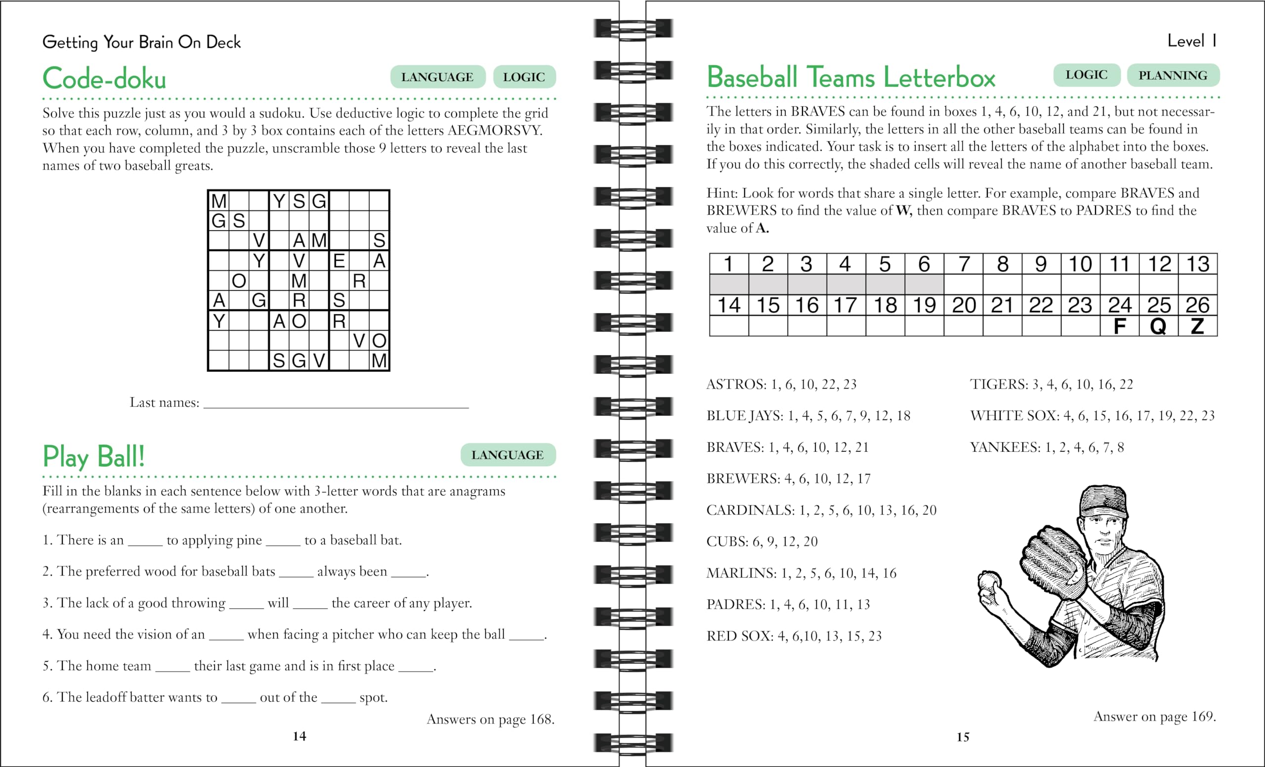 Brain Games - Baseball Puzzles for Kids & Adults | Fun & Challenging Baseball-Themed Logic Puzzles for Family Game Night & Travel