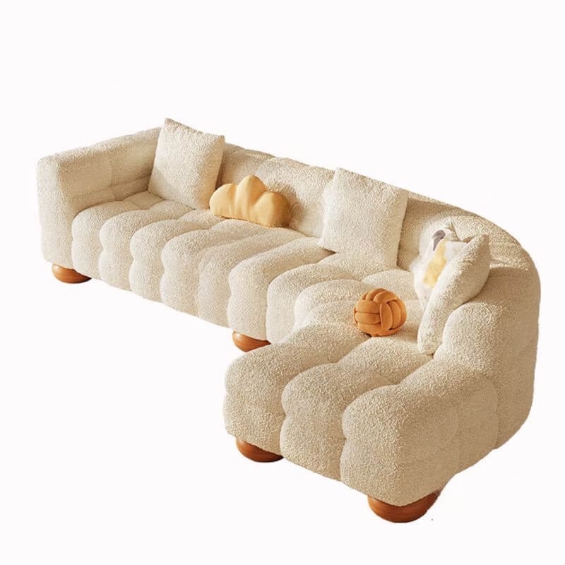 L-Shaped Button Tufted Corner Sectional Sofa with Tufted Back - Right Hand Facing - Perfect for Living Room, Family Room & Home Theater