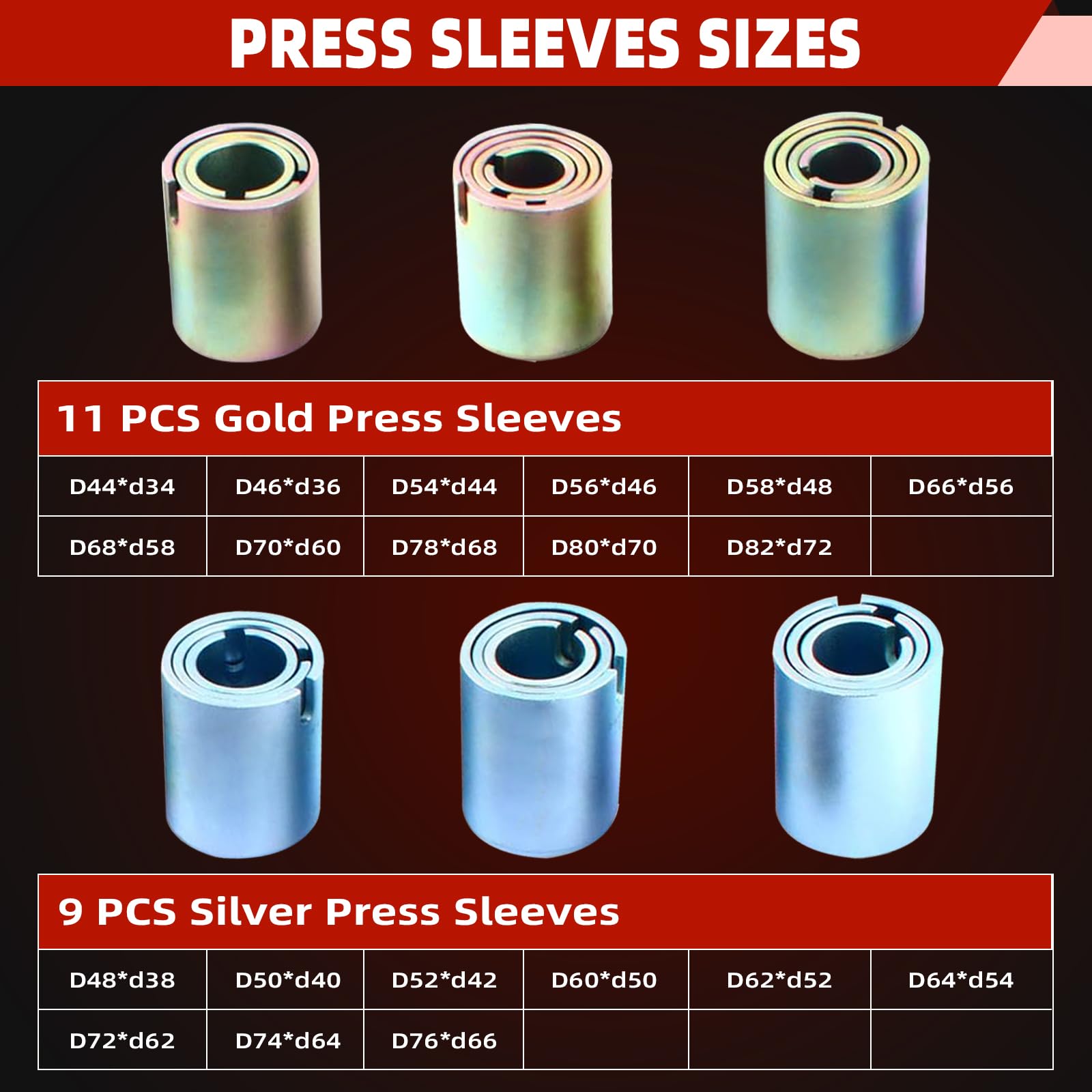 Universal Press and Pull Sleeve Kit - Bushing Bearings and Seals Removal & Installation Tool Set for Automotive, Motorcycle, and Machinery Repair (Workshop & DIY Use)