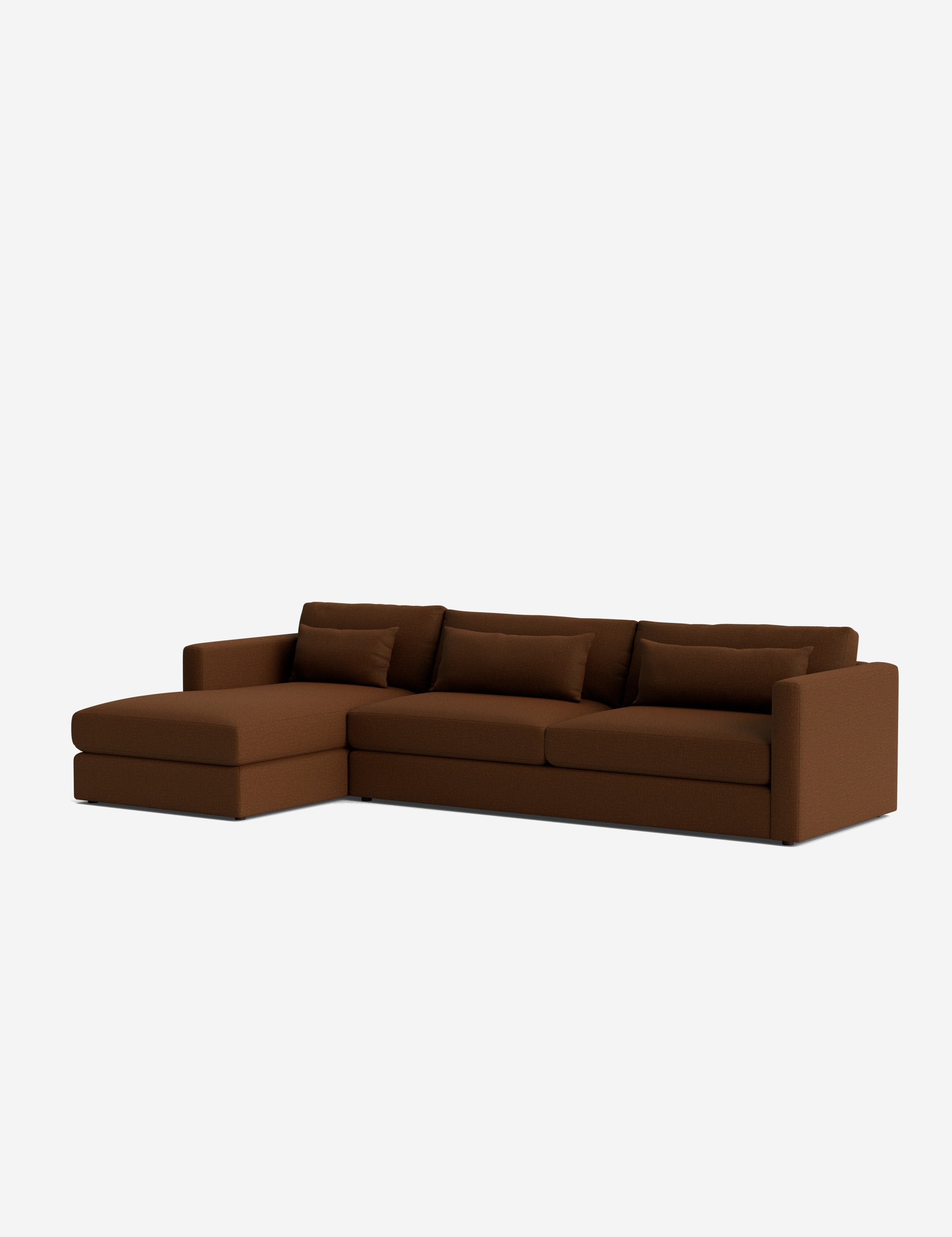 Durham Chaise Sectional Sofa - Modern L-Shaped Couch with Chaise Lounge | Comfortable Fabric Sofa Set for Living Room, Family Room & Lounge Areas