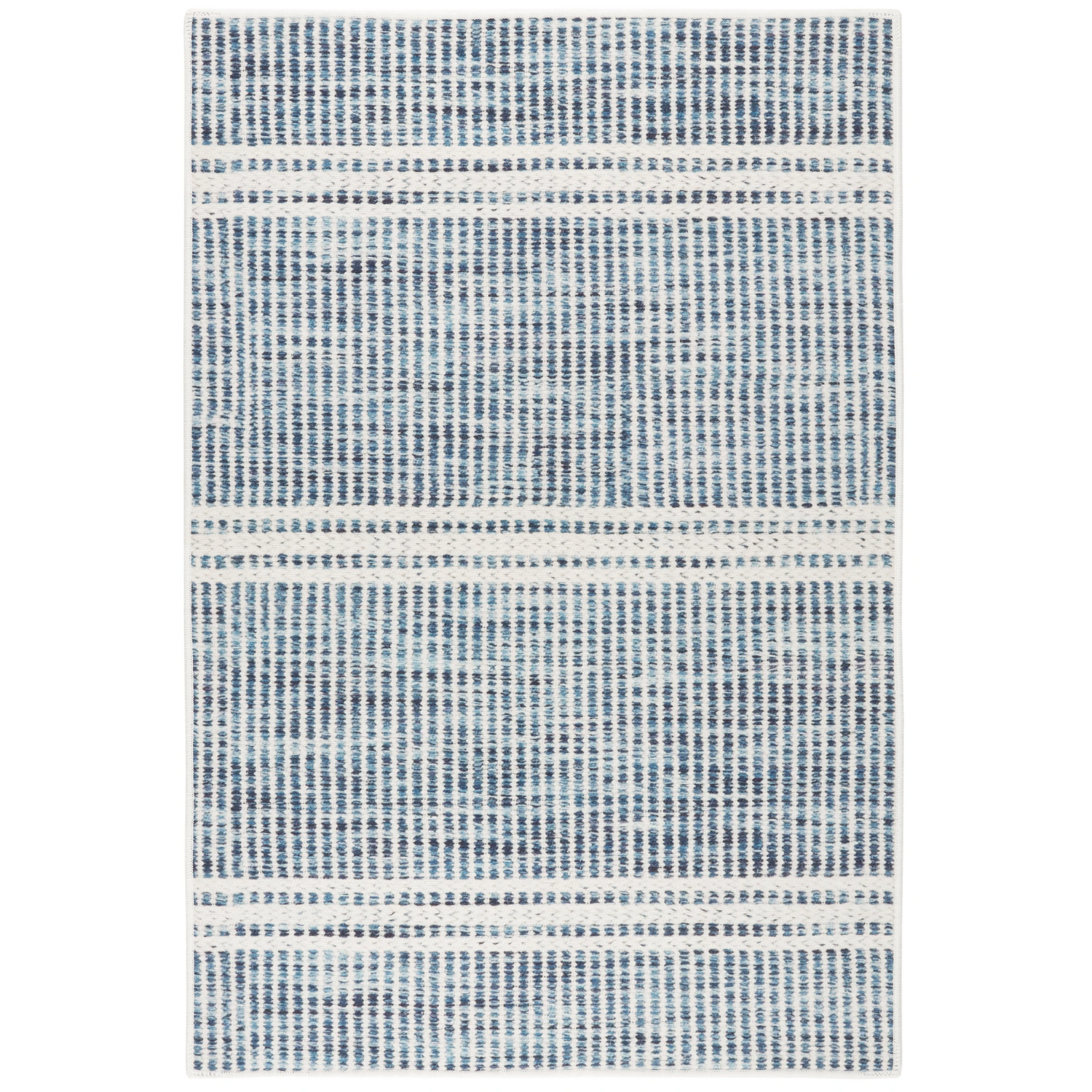 Dash & Albert Malta Blue Washable Rug - Soft Indoor/Outdoor Area Rug for Living Room, Bedroom, Patio - Machine Washable & Stain Resistant