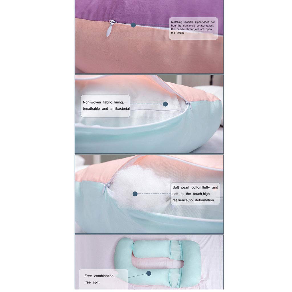 Premium Long-Staple Cotton Maternity Pillow - G-Shape Full Body Support for Pregnancy & Nursing, Detachable 165cm Back Bolster - Perfect for Side Sleeping, Back Pain Relief & Comfortable Breastfeeding