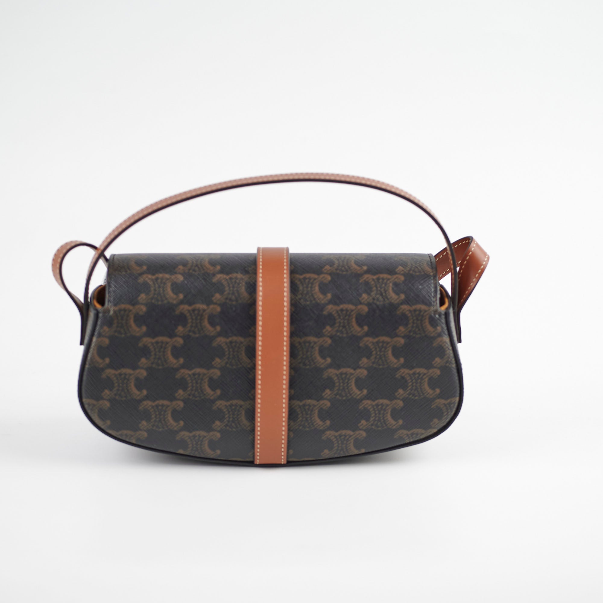 Celine Leather Clutch Bag with Strap - Tan Crossbody Purse for Women | Perfect for Evening Parties, Travel & Everyday Use