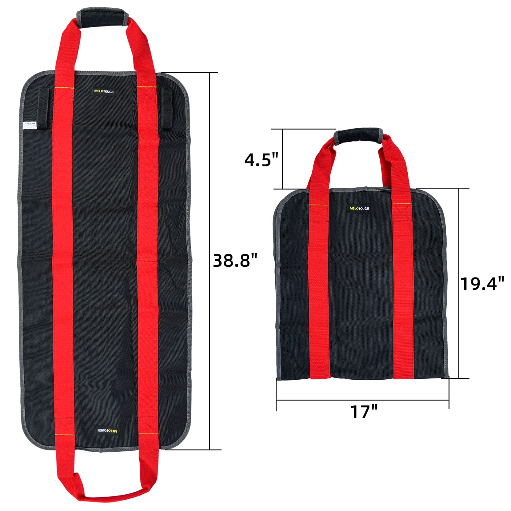 Premium MELOTOUGH Firewood Log Carrier - Heavy Duty Ballistic Nylon Tote Bag for Firewood, Stronger Than Canvas - Ideal for Camping, Fireplace & Outdoor Wood Hauling