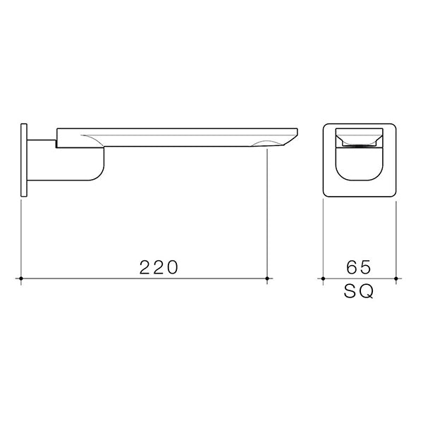 Caroma Urbane II 220mm Square Bath Swivel Outlet Chrome - Modern Bathroom Faucet for Sink, Vanity & Powder Room - Perfect for Home Renovation & Luxury Bathroom Design