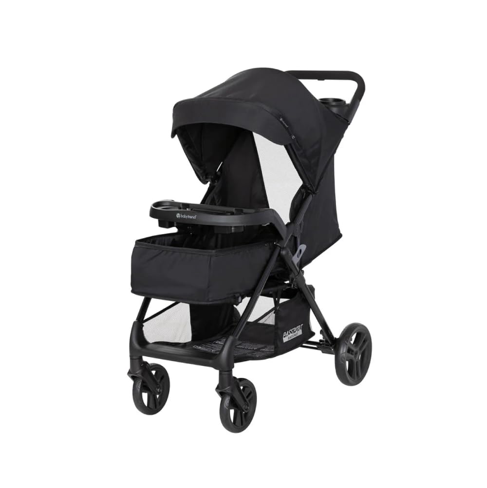 Baby Trend Passport® Ultra Black Lightweight Stroller - Compact Foldable Travel Stroller for Infants & Toddlers - Perfect for Air Travel, Shopping, and Daily Walks