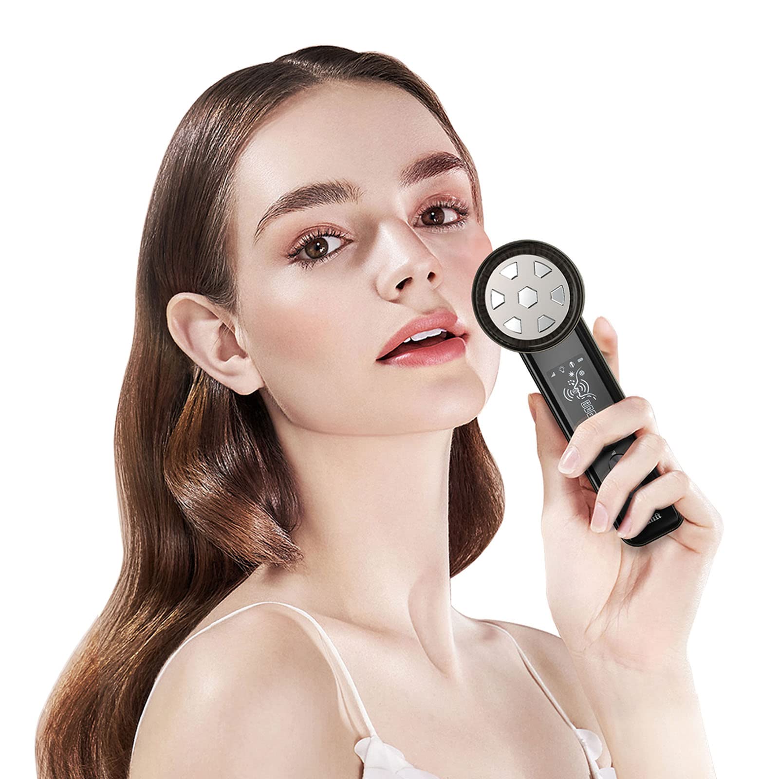 6-in-1 Rechargeable RF Radio Frequency Beauty Device for Face & Neck - Anti-Aging, Skin Firming, Wrinkle Reduction | Multifunctional Skincare Tool for Home Spa & Professional Treatments