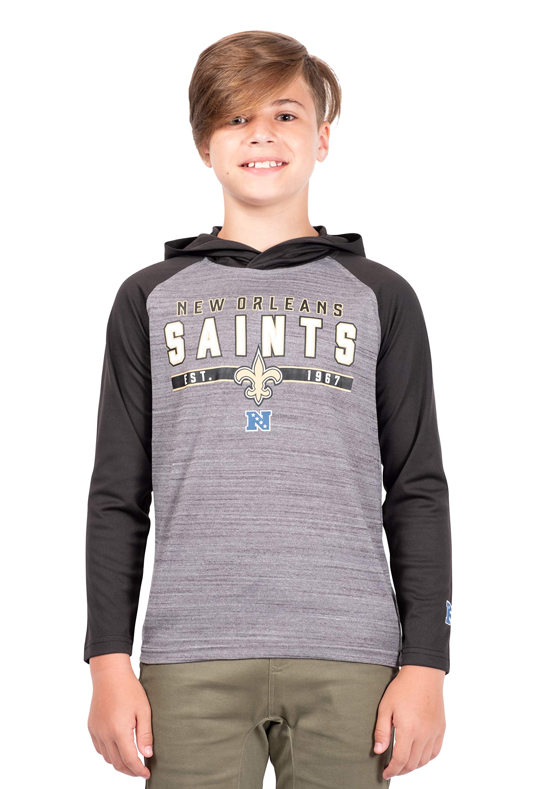 NFL Boys Hoodie - New Orleans Saints Team Color, Lightweight & Soft for Active Play
