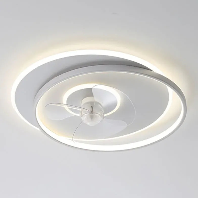 Modern White Irregular Ceiling Fan with LED Light - Energy Efficient Cooling & Stylish Lighting for Living Room, Bedroom, or Patio