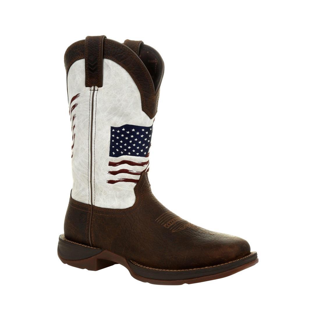 Rebel Distressed Flag Embroidered Western Boots for Women - Vintage Cowgirl Ankle Boots with Patriotic American Flag Design - Perfect for Country Music Festivals, Rodeos, and Western Fashion