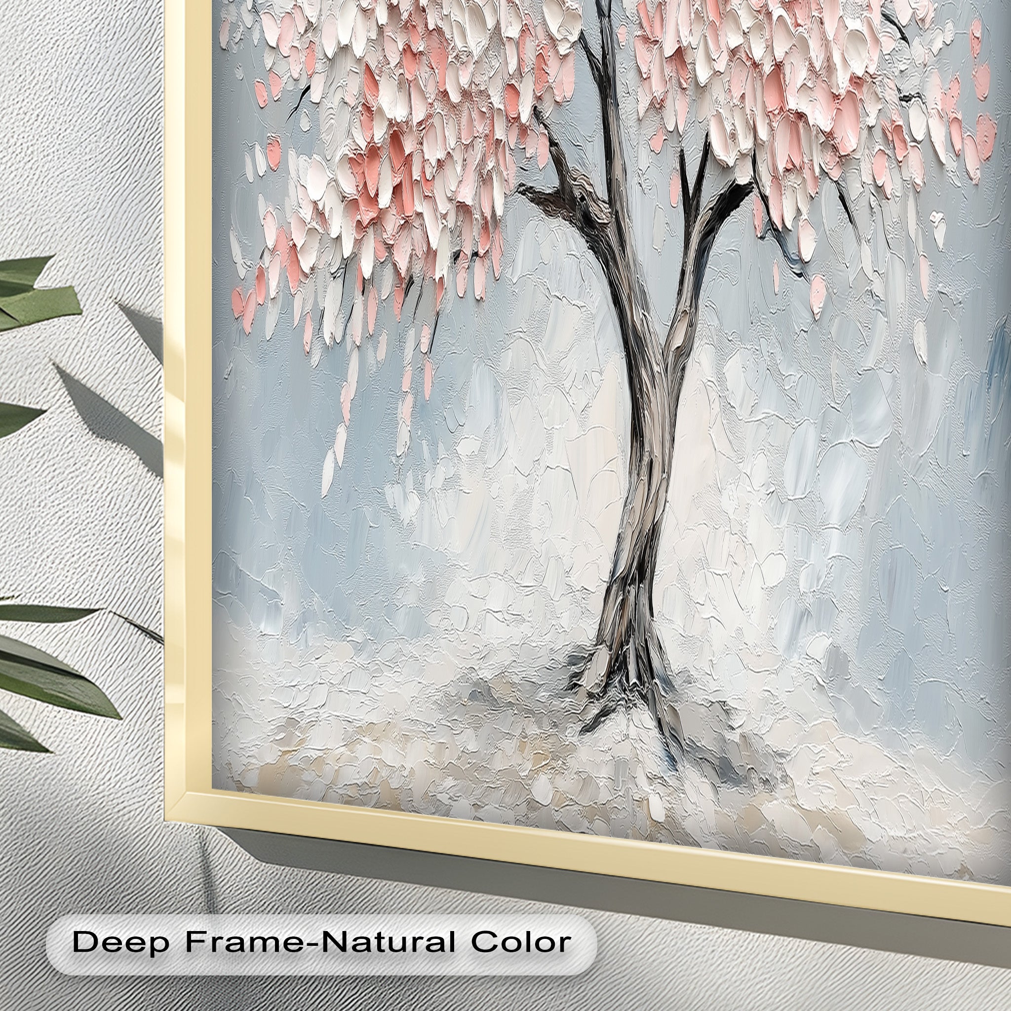 Blossoming Cherry Tree Floral Oil Painting - Handmade Canvas Art for Home Decor, Living Room, Bedroom & Office Wall