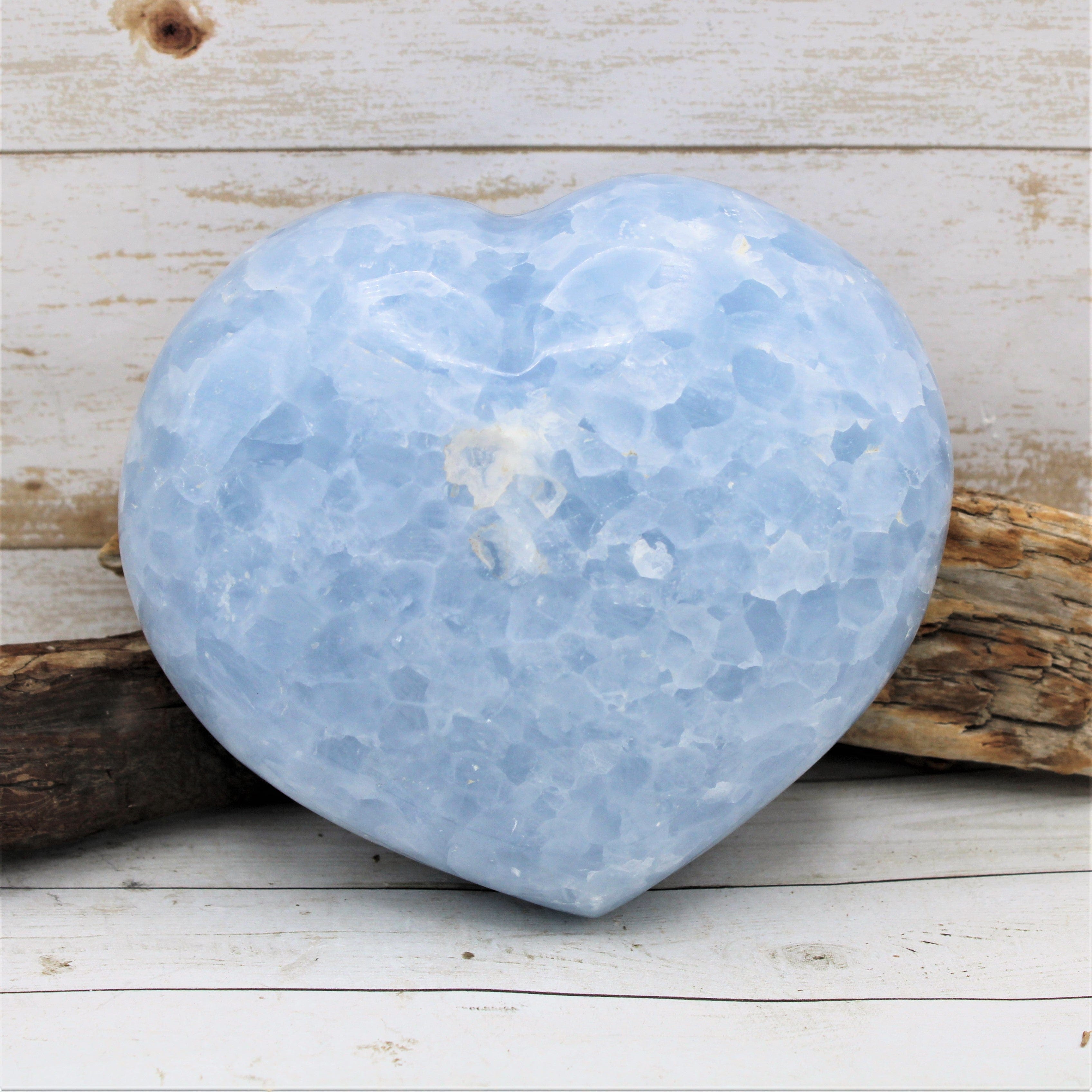 Natural Blue Calcite Heart Stones - Healing Crystals for Love & Emotional Balance (Small, Medium, Large) - Perfect for Meditation, Reiki, Home Decor & Gift Giving