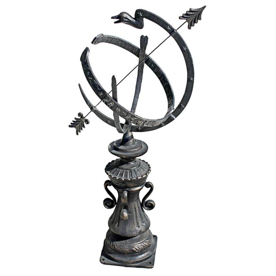 Design Toscano Authentic Hyde Park Garden Armillary Sphere - Vintage Outdoor Decor for Patio, Garden, and Backyard