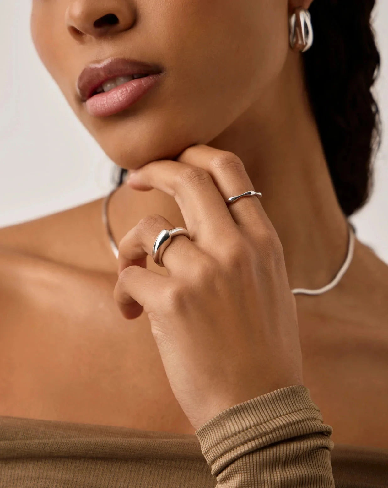 Elegant Sculptural Ridge Stacking Ring - Sterling Silver Jewelry for Women, Perfect for Layering & Everyday Wear