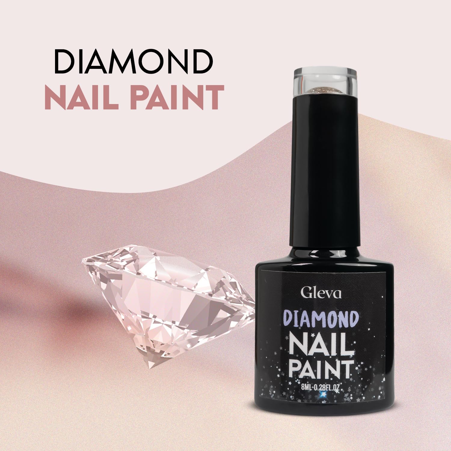 Gleva Diamond Glitter UV Gel Nail Polish - Soak Off Sparkly Green Nail Paint for Long-Lasting Salon & DIY Manicure - 8ml for Women & Girls | Perfect for Parties, Weddings, and Special Occasions