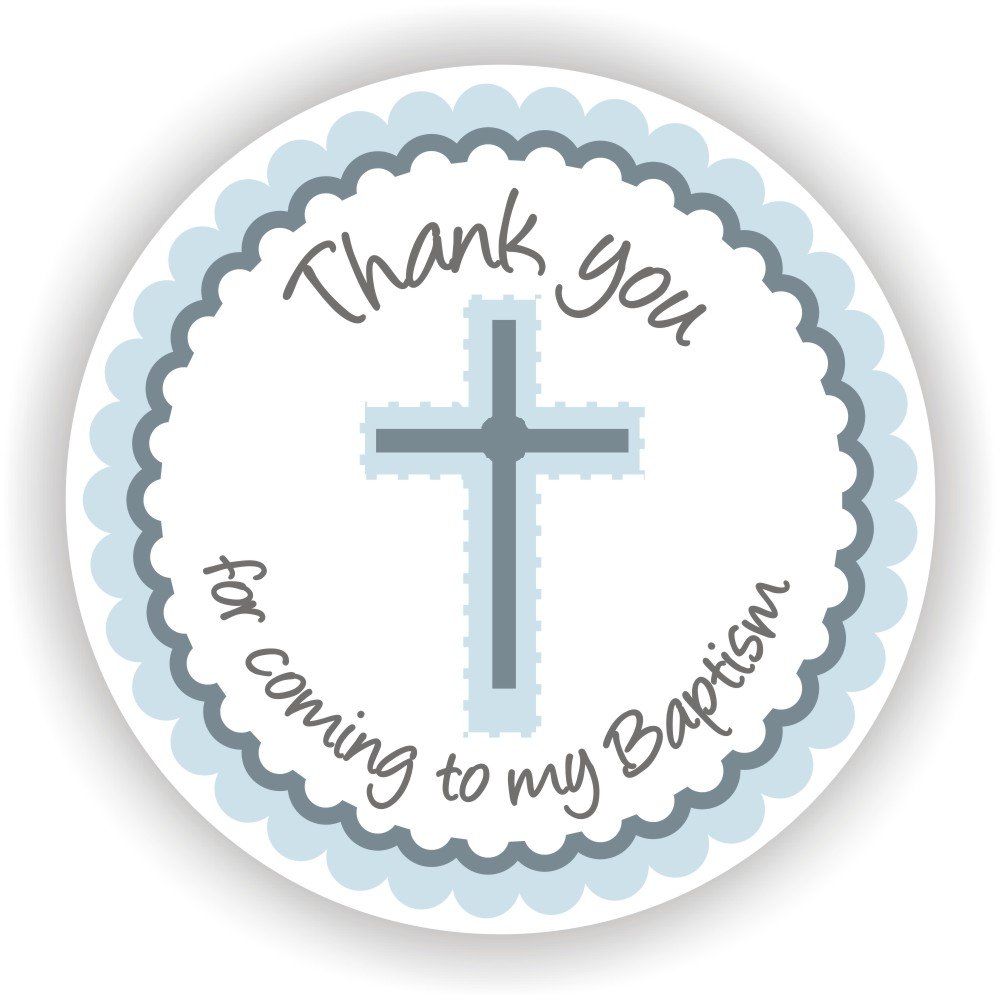 Philly Art & Crafts Baptism Stickers for Boys - 40-Pack Religious Favor Stickers - Perfect for Christening, Baptism Favors & Baby Shower Decorations