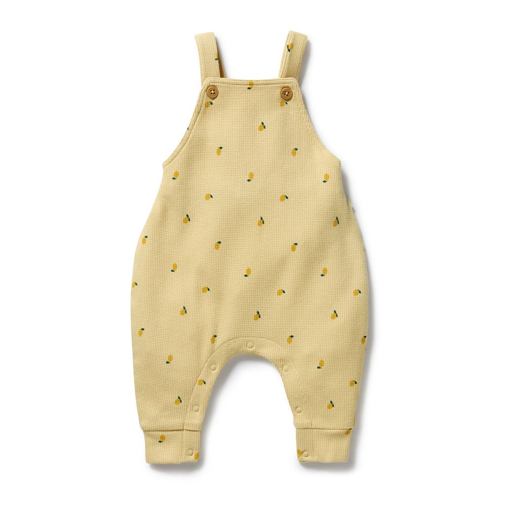 Little Lemon Organic Waffle Overall for Babies & Toddlers - Soft Cotton Romper Jumpsuit - Cute Outfit for Playtime, Photoshoots & Everyday Wear