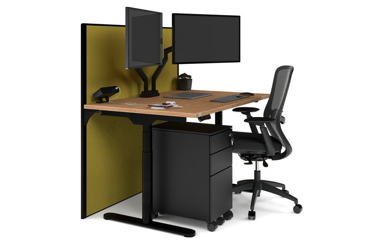 Flexi Premium Height Adjustable Single Workstation Desk - 1400L x 800W with Cable Management - Ergonomic Standing Desk for Home Office & Workspace
